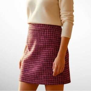 The Limited Lined Wool-Blend Mini Skirt, Size 4